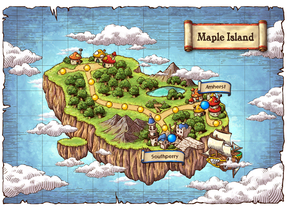 Interactive Maple Island Quest Map for MapleStory Classic World - Optimized Leveling Path